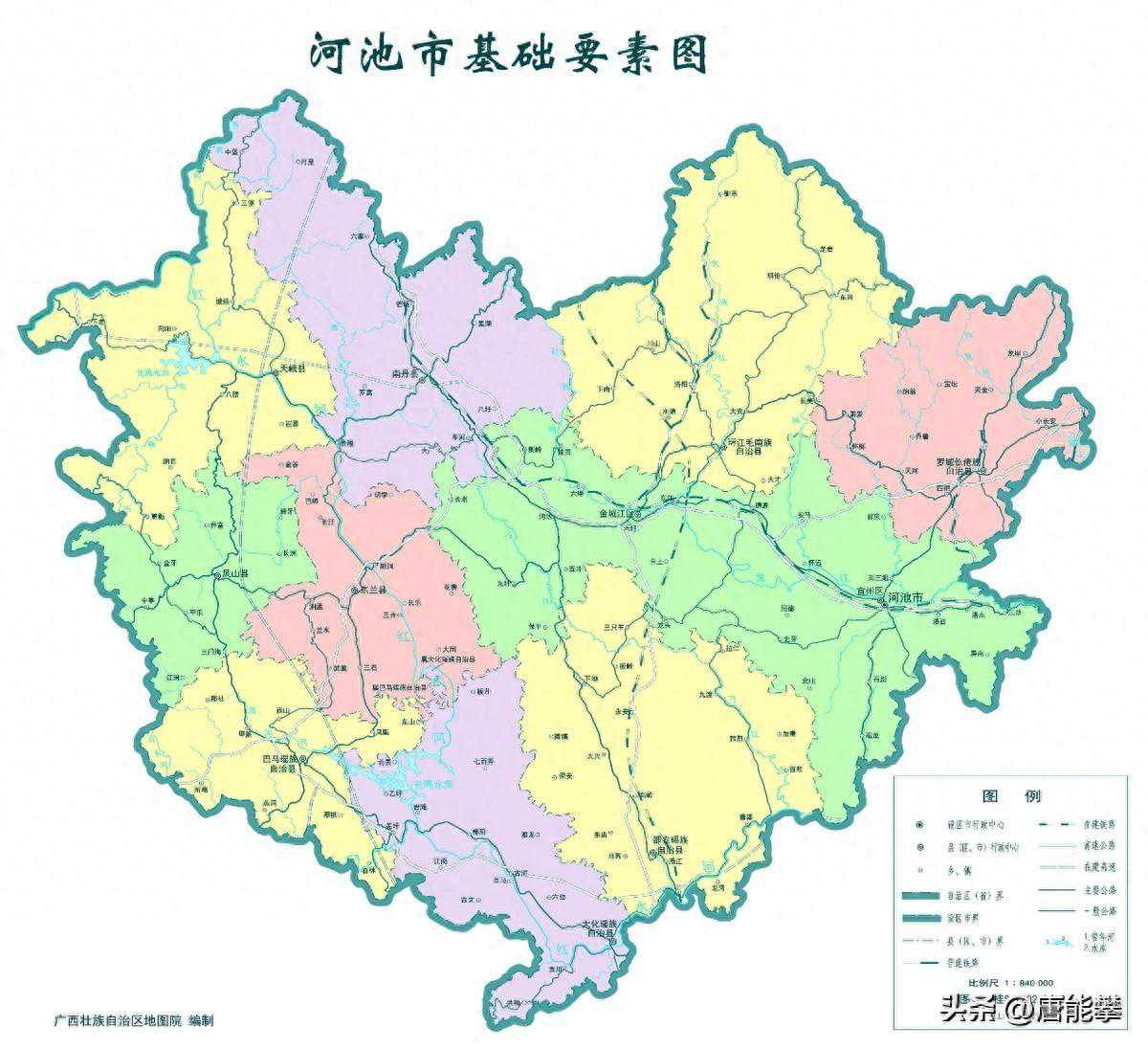 广西河池市2区、南丹、天峨、凤山、东兰70乡镇3年的变迁